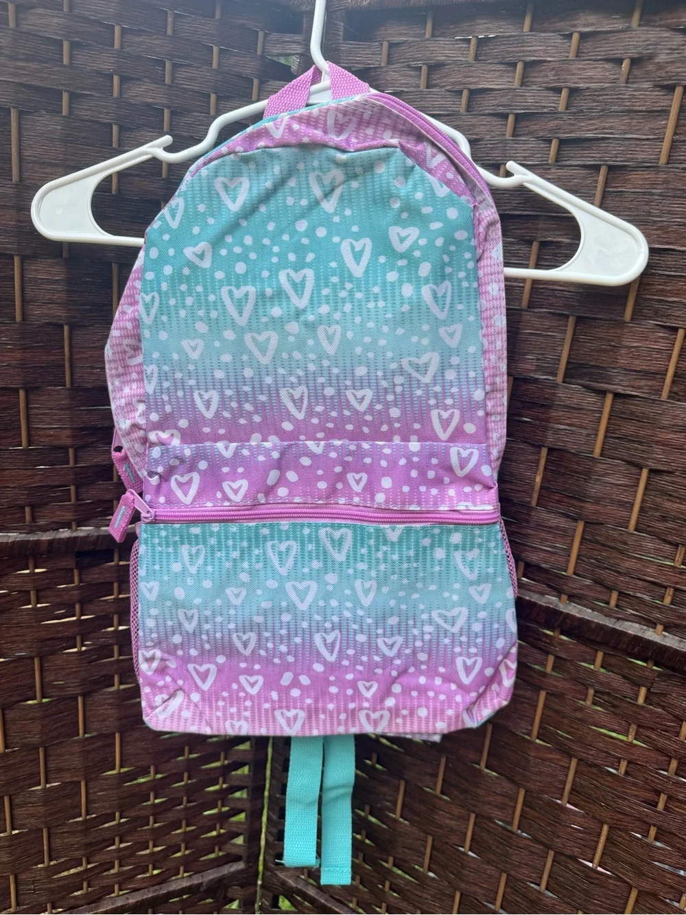 Kids Mini Gradient Heart Backpack - Pink & Teal